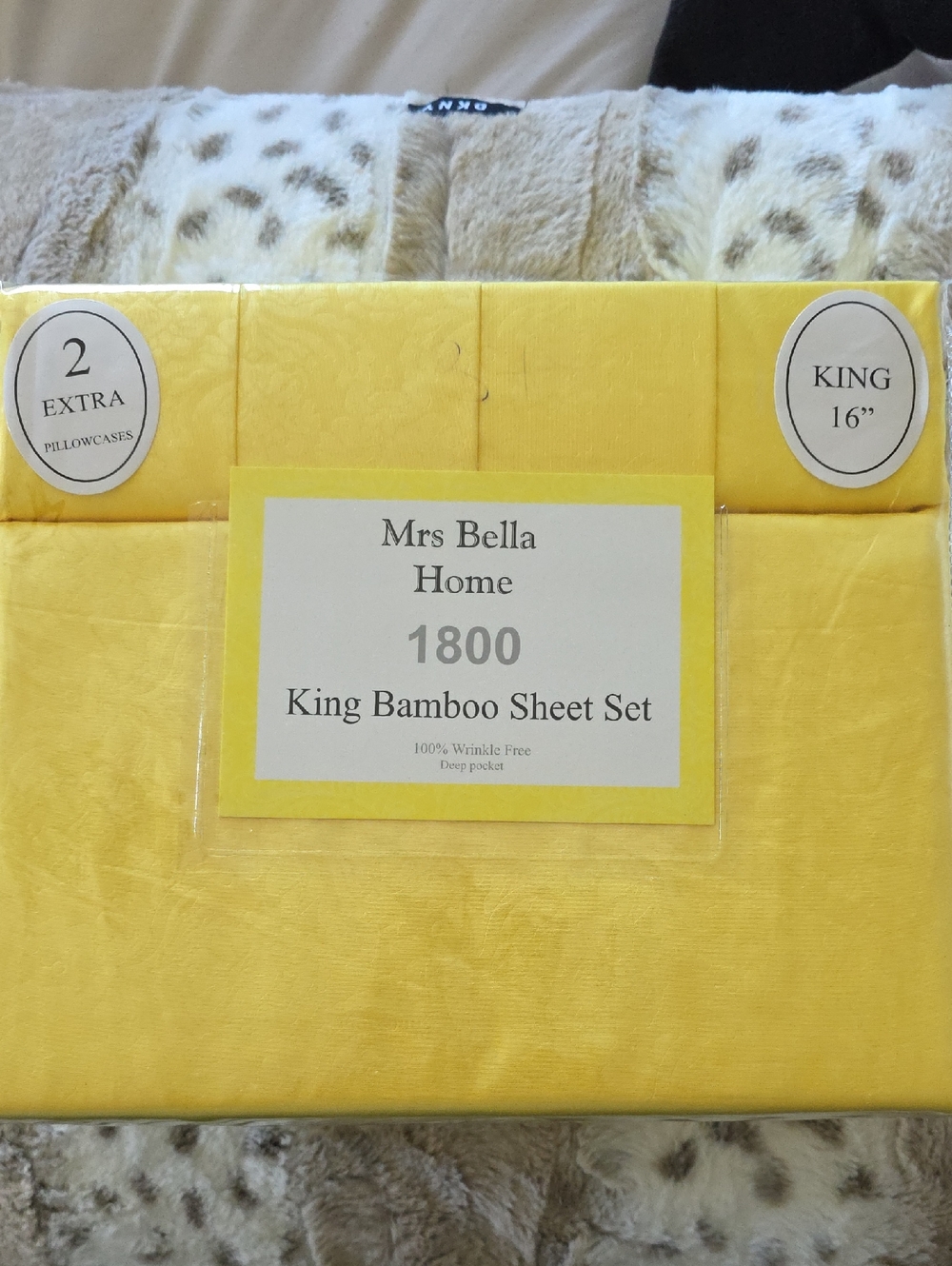 1800 King Bamboo Sheet Set in Yellow